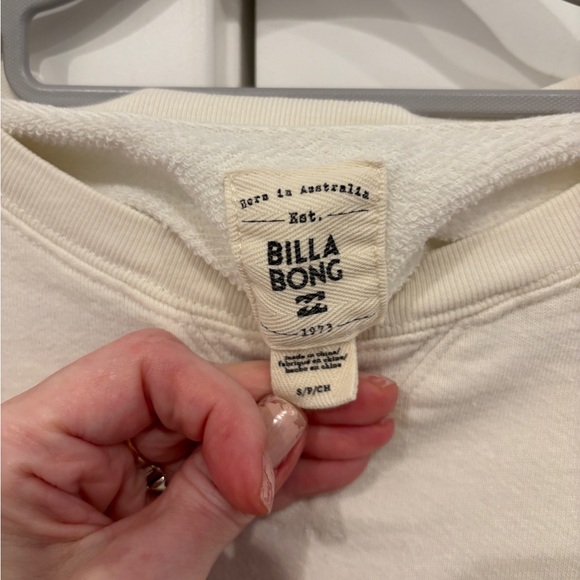 Billabong Cream Crew Sweatshirt with Sunrise Patch. Size S - Picture 3 of 7